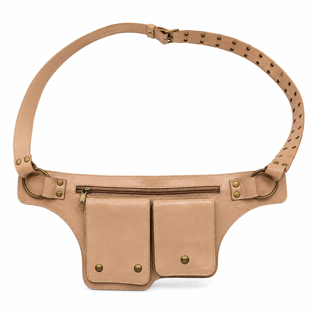 Studded Leather Convertible Waist Bag